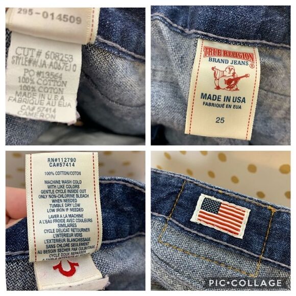 True Religion Button Fly Destroyed Skinny Jeans 25 - Picture 7 of 7